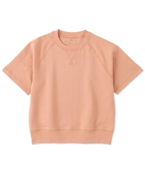 無印良品(ムジルシリョウヒン)の「キッズ ライトスウェットクルーネック五分袖Tシャツ(Tシャツ/カットソー・キッズ・キナリ/ライトグリーン/オレンジ系/チャコールグレー・150/140/130/120/110)」の4枚目の写真