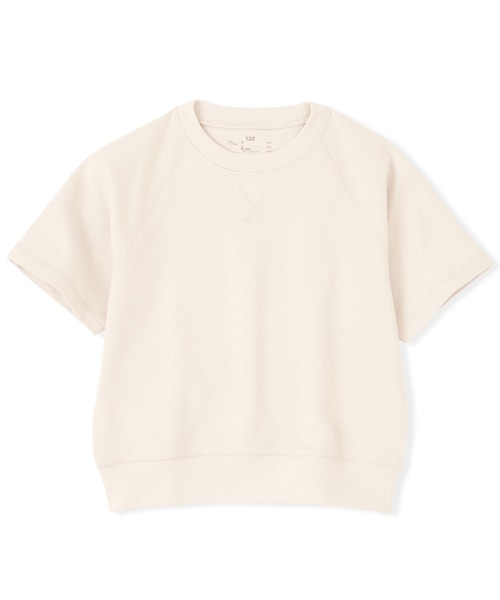 無印良品(ムジルシリョウヒン)の「キッズ ライトスウェットクルーネック五分袖Tシャツ(Tシャツ/カットソー・キッズ・キナリ/ライトグリーン/オレンジ系/チャコールグレー・150/140/130/120/110)」の2枚目の写真