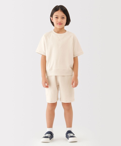 無印良品(ムジルシリョウヒン)の「キッズ ライトスウェットクルーネック五分袖Tシャツ(Tシャツ/カットソー・キッズ・キナリ/ライトグリーン/オレンジ系/チャコールグレー・150/140/130/120/110)」の14枚目の写真