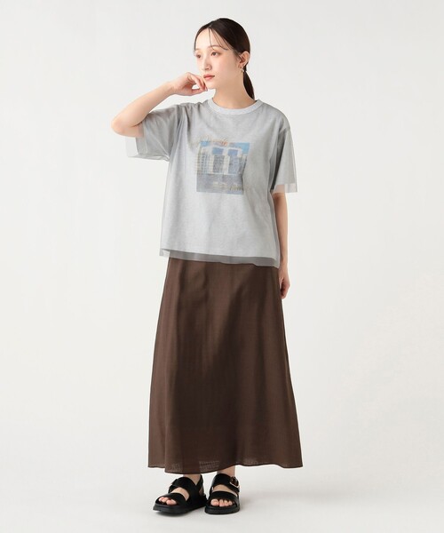 BEAMS HEART（ビームスハート）の「フォト チュール Tシャツ（Tシャツ/カットソー・レディース・チャコールグレー/グレー/オフホワイト・FREE）」の5枚目の写真