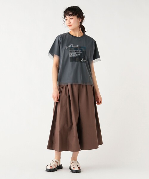 BEAMS HEART（ビームスハート）の「フォト チュール Tシャツ（Tシャツ/カットソー・レディース・チャコールグレー/グレー/オフホワイト・FREE）」の8枚目の写真