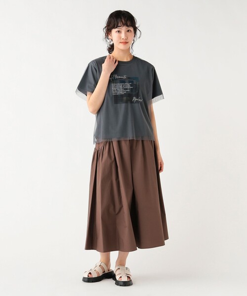 BEAMS HEART（ビームスハート）の「フォト チュール Tシャツ（Tシャツ/カットソー・レディース・チャコールグレー/グレー/オフホワイト・FREE）」の9枚目の写真