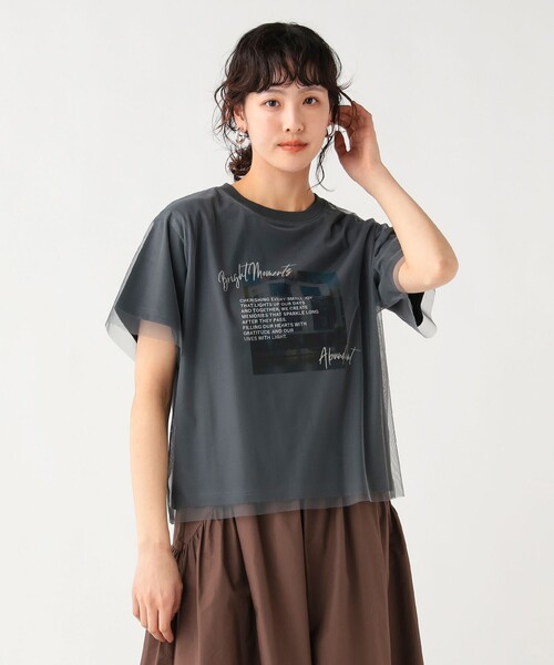 BEAMS HEART（ビームスハート）の「フォト チュール Tシャツ（Tシャツ/カットソー・レディース・チャコールグレー/グレー/オフホワイト・FREE）」の10枚目の写真
