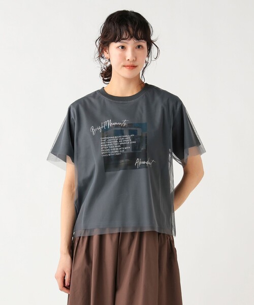 BEAMS HEART（ビームスハート）の「フォト チュール Tシャツ（Tシャツ/カットソー・レディース・チャコールグレー/グレー/オフホワイト・FREE）」の11枚目の写真