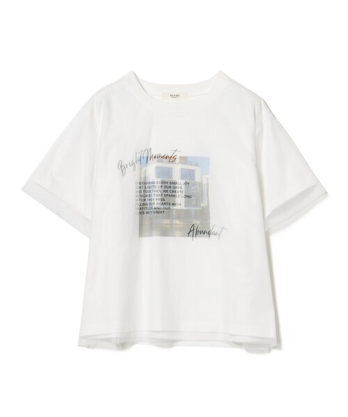 BEAMS HEART（ビームスハート）の「フォト チュール Tシャツ（Tシャツ/カットソー・レディース・チャコールグレー/グレー/オフホワイト・FREE）」の12枚目の写真