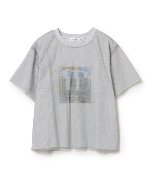 BEAMS HEART（ビームスハート）の「フォト チュール Tシャツ（Tシャツ/カットソー・レディース・チャコールグレー/グレー/オフホワイト・FREE）」の17枚目の写真