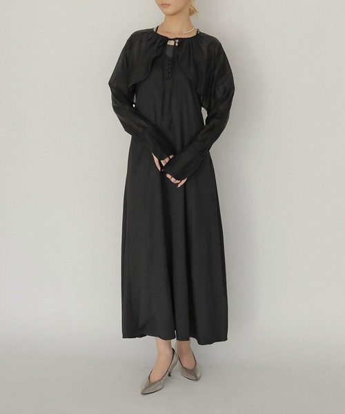 CLEIO（クレイオ）の「【CLEIO】2WAYナローワンピース 2WAY NARROW DRESS（ワンピース・レディース・ブラック/ベージュ・FREE）」の2枚目の写真
