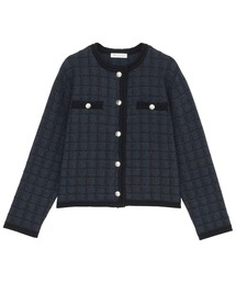 TOKYO SHIRTS | ツイード風 クルーネック ジャケット(ノーカラージャケット)