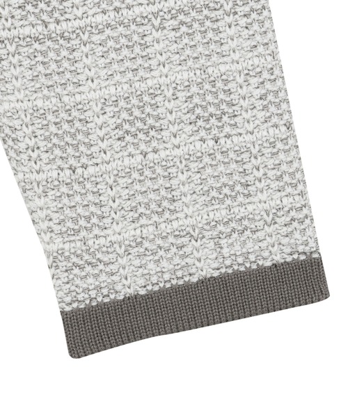 TOKYO SHIRTS（トウキョウシャツ）の「ツイード風 クルーネック ジャケット（ノーカラージャケット・レディース・ライトグレー/ネイビー・M/L）」の6枚目の写真