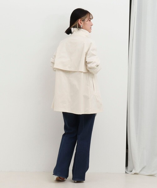 MICO COULIER（ミコクリエ）の「クリアツイル撥水スタンドカラーコート（その他アウター・レディース・キナリ/ベージュ/チャコールグレー・38）」の8枚目の写真