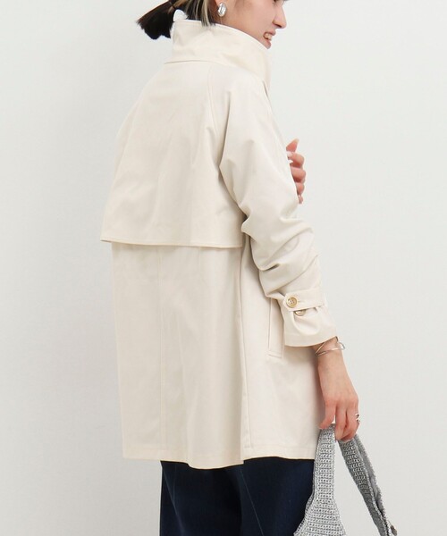 MICO COULIER（ミコクリエ）の「クリアツイル撥水スタンドカラーコート（その他アウター・レディース・キナリ/ベージュ/チャコールグレー・38）」の9枚目の写真