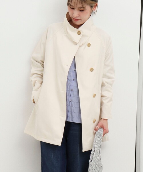 MICO COULIER（ミコクリエ）の「クリアツイル撥水スタンドカラーコート（その他アウター・レディース・キナリ/ベージュ/チャコールグレー・38）」の11枚目の写真