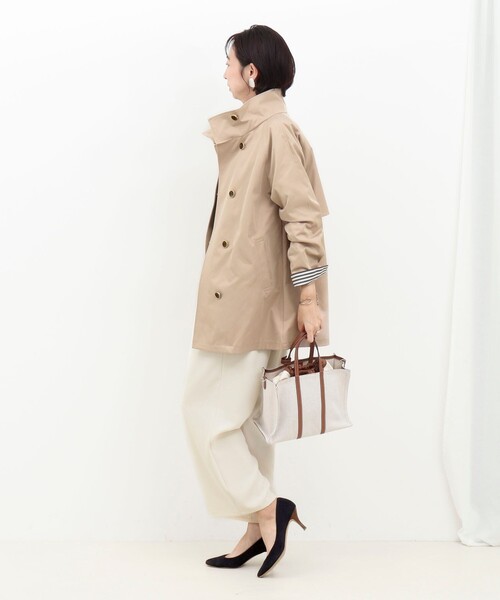 MICO COULIER（ミコクリエ）の「クリアツイル撥水スタンドカラーコート（その他アウター・レディース・キナリ/ベージュ/チャコールグレー・38）」の15枚目の写真