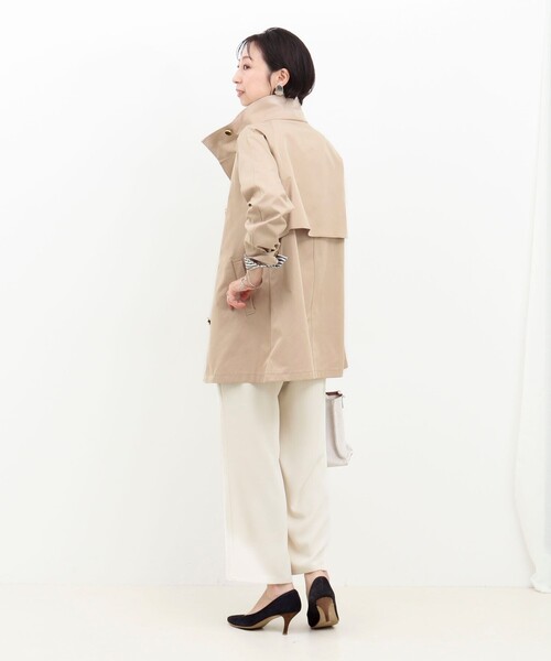 MICO COULIER（ミコクリエ）の「クリアツイル撥水スタンドカラーコート（その他アウター・レディース・キナリ/ベージュ/チャコールグレー・38）」の17枚目の写真