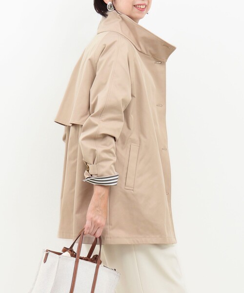 MICO COULIER（ミコクリエ）の「クリアツイル撥水スタンドカラーコート（その他アウター・レディース・キナリ/ベージュ/チャコールグレー・38）」の19枚目の写真