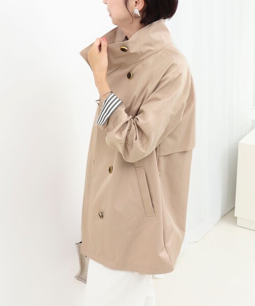 MICO COULIER（ミコクリエ）の「クリアツイル撥水スタンドカラーコート（その他アウター・レディース・キナリ/ベージュ/チャコールグレー・38）」の20枚目の写真
