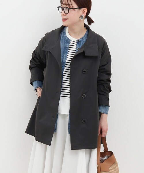 MICO COULIER（ミコクリエ）の「クリアツイル撥水スタンドカラーコート（その他アウター・レディース・キナリ/ベージュ/チャコールグレー・38）」の22枚目の写真