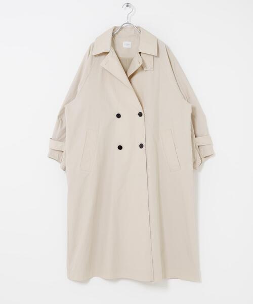 URBAN RESEARCH DOORS（アーバンリサーチドアーズ）の「袖ボリュームスタンドコート（トレンチコート・レディース・ベージュ/ライトベージュ・FREE）」の21枚目の写真
