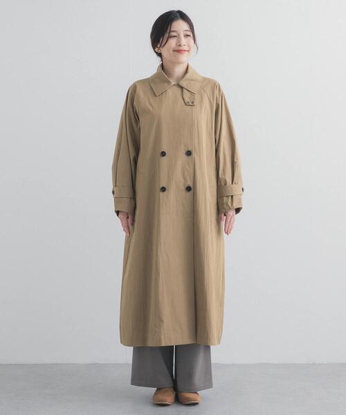 URBAN RESEARCH DOORS（アーバンリサーチドアーズ）の「袖ボリュームスタンドコート（トレンチコート・レディース・ベージュ/ライトベージュ・FREE）」の8枚目の写真