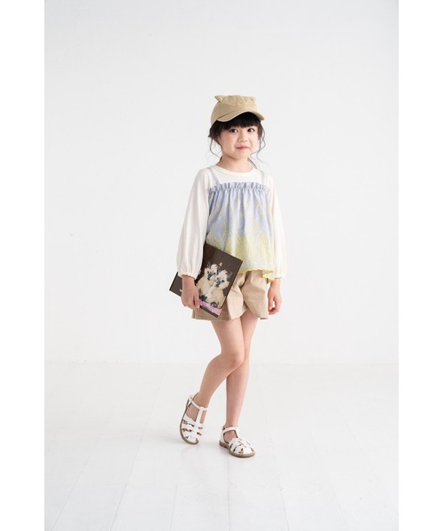 nino（ニノ）の「＊綿100％＊カットワークレースロングTee（Tシャツ/カットソー・キッズ・パープル/アイボリー・110cm/120cm/100cm）」の4枚目の写真