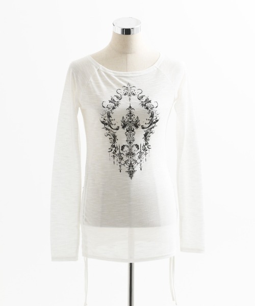 REFLEM(レフレム)の「『REFLEM/レフレム』シアーオフショルL/S Tee/ロングスリーブカットソー(Tシャツ/カットソー・レディース・ホワイト/ブラック・FREE)」の22枚目の写真