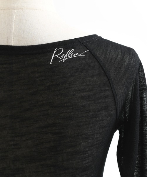 REFLEM(レフレム)の「『REFLEM/レフレム』シアーオフショルL/S Tee/ロングスリーブカットソー(Tシャツ/カットソー・レディース・ホワイト/ブラック・FREE)」の20枚目の写真