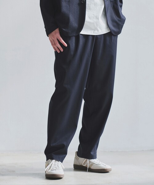 green label relaxing CSM DICROS ネイビー　L DICROS ポリエステル ツイル 1プリーツ W2 ユーティリティパンツ