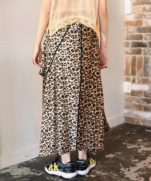 AULA AILA(アウラアイラ)の「コンビネーションスカート(スカート・レディース・グリーン/ブラウン/ホワイト・0)」の5枚目の写真