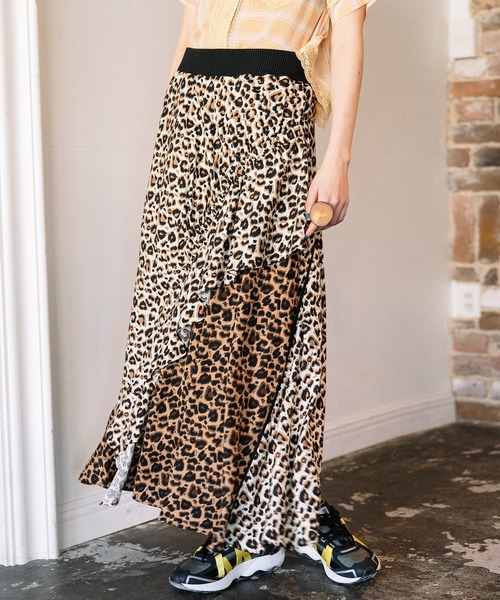 AULA AILA(アウラアイラ)の「コンビネーションスカート(スカート・レディース・グリーン/ブラウン/ホワイト・0)」の9枚目の写真