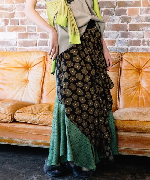 AULA AILA(アウラアイラ)の「コンビネーションスカート(スカート・レディース・グリーン/ブラウン/ホワイト・0)」の21枚目の写真