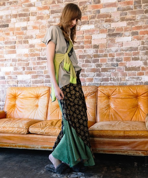 AULA AILA(アウラアイラ)の「コンビネーションスカート(スカート・レディース・グリーン/ブラウン/ホワイト・0)」の22枚目の写真