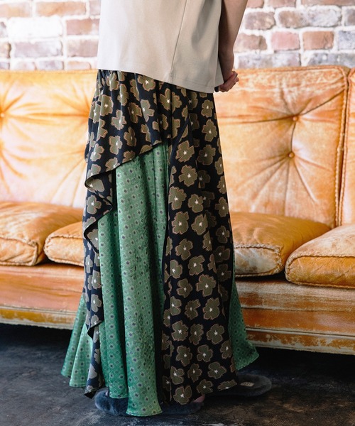 AULA AILA(アウラアイラ)の「コンビネーションスカート(スカート・レディース・グリーン/ブラウン/ホワイト・0)」の20枚目の写真