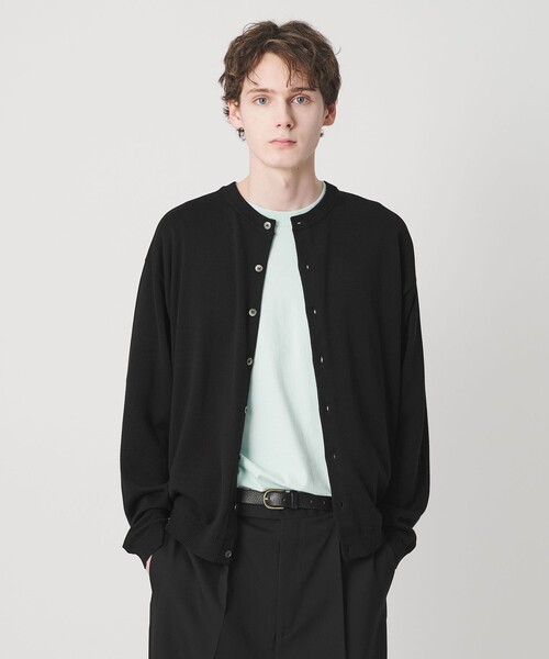 BEAUTY&YOUTH UNITED ARROWS（ビューティーアンドユースユナイテッドアローズ）の「コットン 8B クルーネック カーディガン（カーディガン/ボレロ・メンズ・ブラック/ダークグリーン・L/XL/S/M）」の4枚目の写真