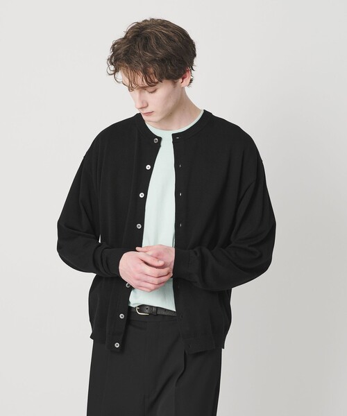 BEAUTY&YOUTH UNITED ARROWS（ビューティーアンドユースユナイテッドアローズ）の「コットン 8B クルーネック カーディガン（カーディガン/ボレロ・メンズ・ブラック/ダークグリーン・L/XL/S/M）」の5枚目の写真