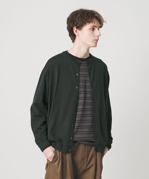 BEAUTY&YOUTH UNITED ARROWS（ビューティーアンドユースユナイテッドアローズ）の「コットン 8B クルーネック カーディガン（カーディガン/ボレロ・メンズ・ブラック/ダークグリーン・L/XL/S/M）」の6枚目の写真