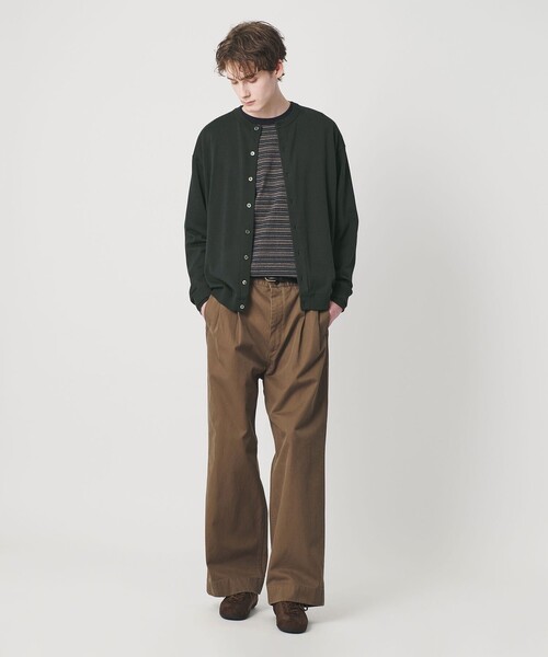 BEAUTY&YOUTH UNITED ARROWS（ビューティーアンドユースユナイテッドアローズ）の「コットン 8B クルーネック カーディガン（カーディガン/ボレロ・メンズ・ブラック/ダークグリーン・L/XL/S/M）」の7枚目の写真