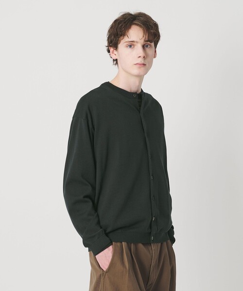 BEAUTY&YOUTH UNITED ARROWS（ビューティーアンドユースユナイテッドアローズ）の「コットン 8B クルーネック カーディガン（カーディガン/ボレロ・メンズ・ブラック/ダークグリーン・L/XL/S/M）」の9枚目の写真