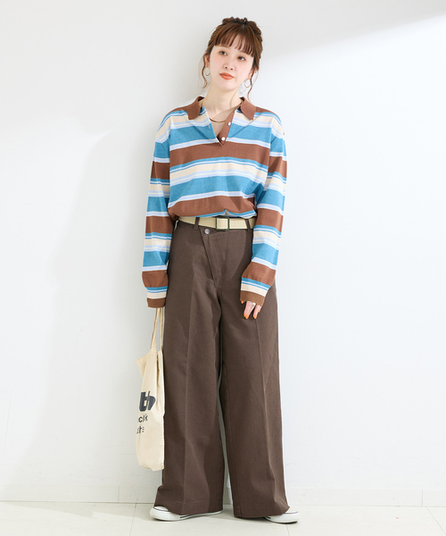 Dickies(ディッキーズ)の「ウォッシャブル / DICKIES / ディッキーズ 別注 ウエストクロスパンツ(チノパンツ・レディース・ベージュ/ブラウン・SMALL/MEDIUM)」の4枚目の写真