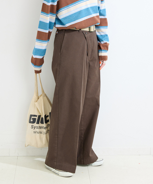 Dickies(ディッキーズ)の「ウォッシャブル / DICKIES / ディッキーズ 別注 ウエストクロスパンツ(チノパンツ・レディース・ベージュ/ブラウン・SMALL/MEDIUM)」の8枚目の写真