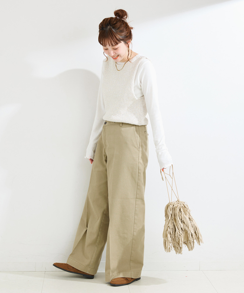 Dickies(ディッキーズ)の「ウォッシャブル / DICKIES / ディッキーズ 別注 ウエストクロスパンツ(チノパンツ・レディース・ベージュ/ブラウン・SMALL/MEDIUM)」の12枚目の写真