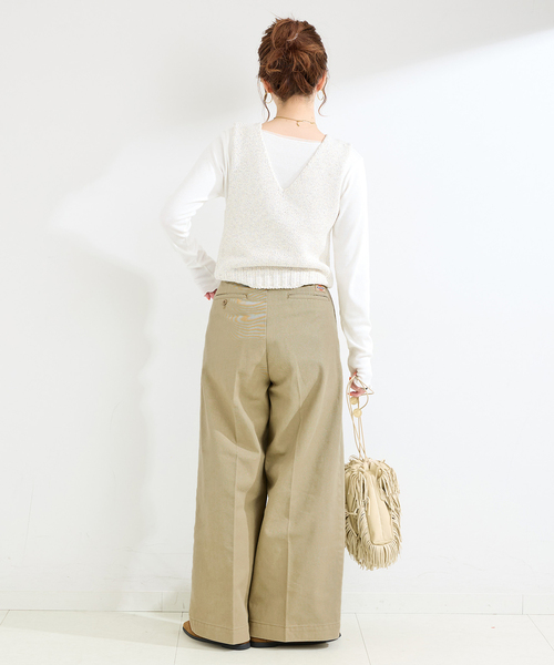 Dickies(ディッキーズ)の「ウォッシャブル / DICKIES / ディッキーズ 別注 ウエストクロスパンツ(チノパンツ・レディース・ベージュ/ブラウン・SMALL/MEDIUM)」の13枚目の写真