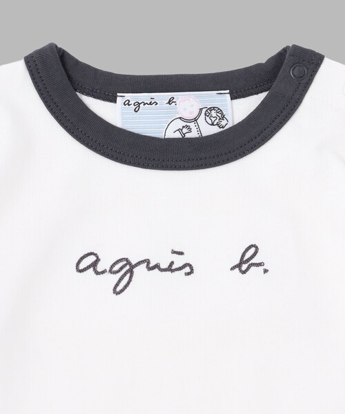 agnes b.(アニエスベー)の「ベビー ロゴ 刺繍 コットン 半袖 コンビネゾン(Tシャツ/カットソー・キッズ・ホワイト系その他・6MONTH/1YEAR)」の3枚目の写真