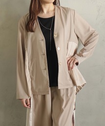 BITTOKO（ビットコ）の「ノーカラープリーツジャケット（ノーカラージャケット）」