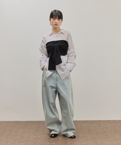 ADAM ET ROPE'（アダムエロペ）の「ボレロニットビスチェ（カーディガン/ボレロ・レディース・グレー/ブラック・FREE）」の6枚目の写真