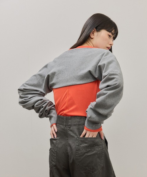 ADAM ET ROPE'（アダムエロペ）の「ボレロニットビスチェ（カーディガン/ボレロ・レディース・グレー/ブラック・FREE）」の8枚目の写真