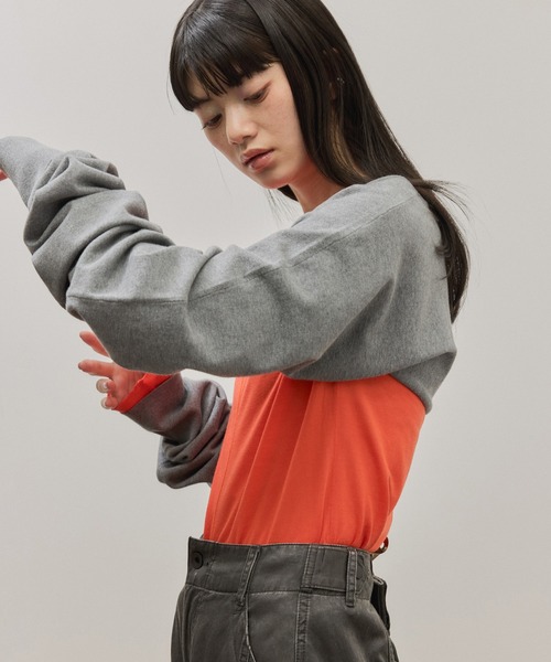 ADAM ET ROPE'（アダムエロペ）の「ボレロニットビスチェ（カーディガン/ボレロ・レディース・グレー/ブラック・FREE）」の10枚目の写真