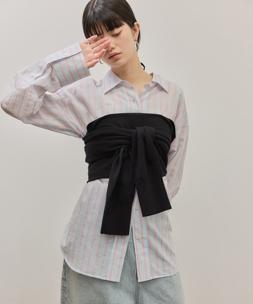 ADAM ET ROPE'（アダムエロペ）の「ボレロニットビスチェ（カーディガン/ボレロ・レディース・グレー/ブラック・FREE）」の13枚目の写真