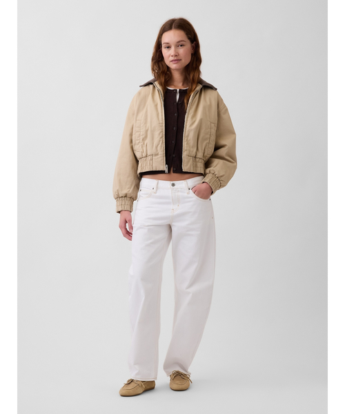 GAP(ギャップ)の「オーバーサイズ ボンバージャケット(ブルゾン・レディース・ベージュ・M/S/L/XS/XXS)」の10枚目の写真