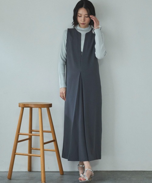 Doux archives(ドゥアルシーヴ)の「ニットSETジャンスカ(ジャンパースカート・レディース・モカ/グレー/チャコールグレー・SMALL/MEDIUM)」の2枚目の写真