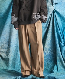 《UNISEX》TW Worsted One-tuck Prime-Wide Tapered Slacks/TWウーステッドプライムワイドワンタックテーパードスラックス【MAISON SPECIAL/メゾンスペシャル】■セットアップ対応■